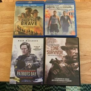 Lot of 4 DVDs Only the Brave, White House Down, Patriots Day, Lone Survivor